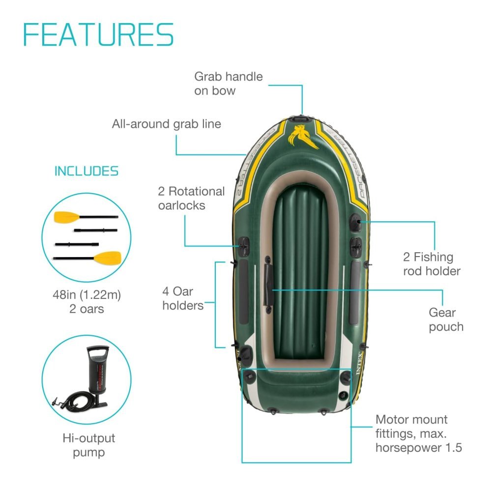 Intex Seahawk 4 Boat Set Inflatable Air PVC - Image 4