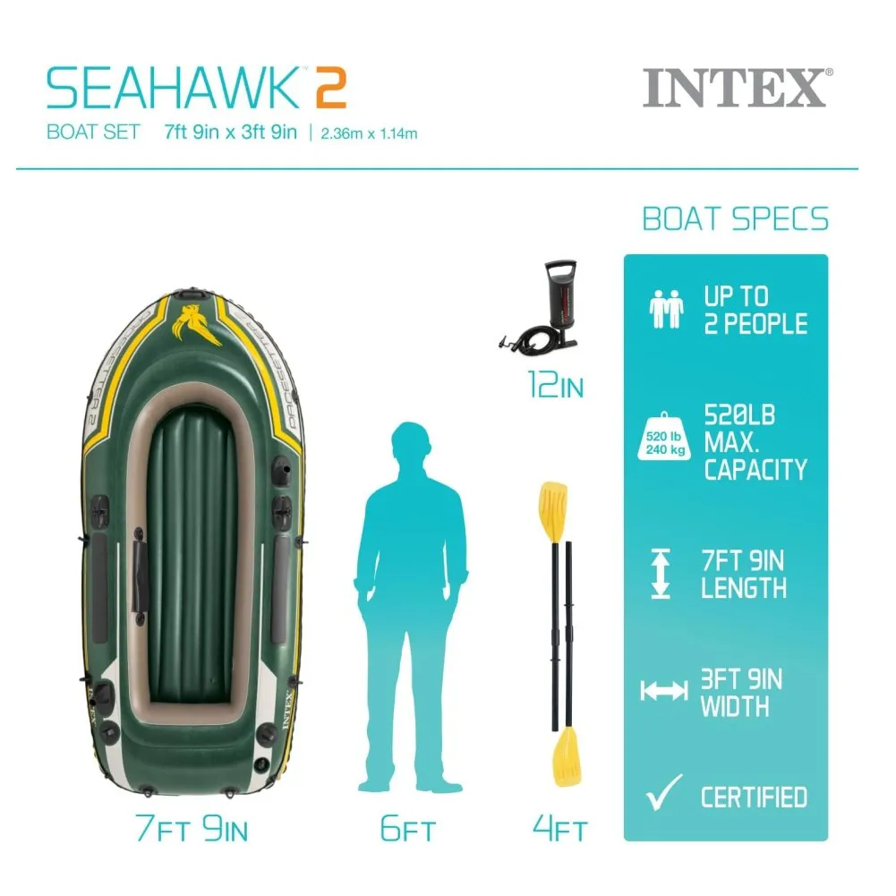 Intex Seahawk 4 Boat Set Inflatable Air PVC - Image 3