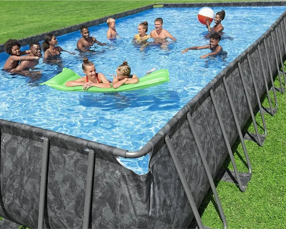 Bestway 561KJ | Size 31.4 x 16.0 x 4.33 Ft | APX Rectangular Metal Frame Portable Ready-Made Swimming Pool - Image 9