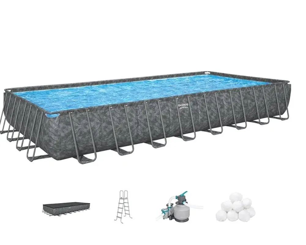 Bestway 561KJ | Size 31.4 x 16.0 x 4.33 Ft | APX Rectangular Metal Frame Portable Ready-Made Swimming Pool - Image 5