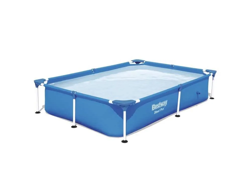 Bestway 56401 | Size 7.3 x 4.9 x 1.30 Ft | Steel Pro Rectangular Metal Frame Portable Above Ground Swimming Pool - Image 6
