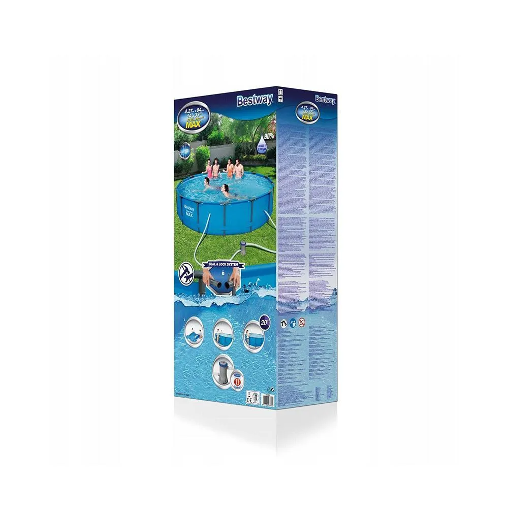 Bestway 56595 | Size 14.0 x 14.0 x 2.85 Ft | Steel Pro MAX Round Metal Frame Portable Ready-Made Swimming Pool - Image 3