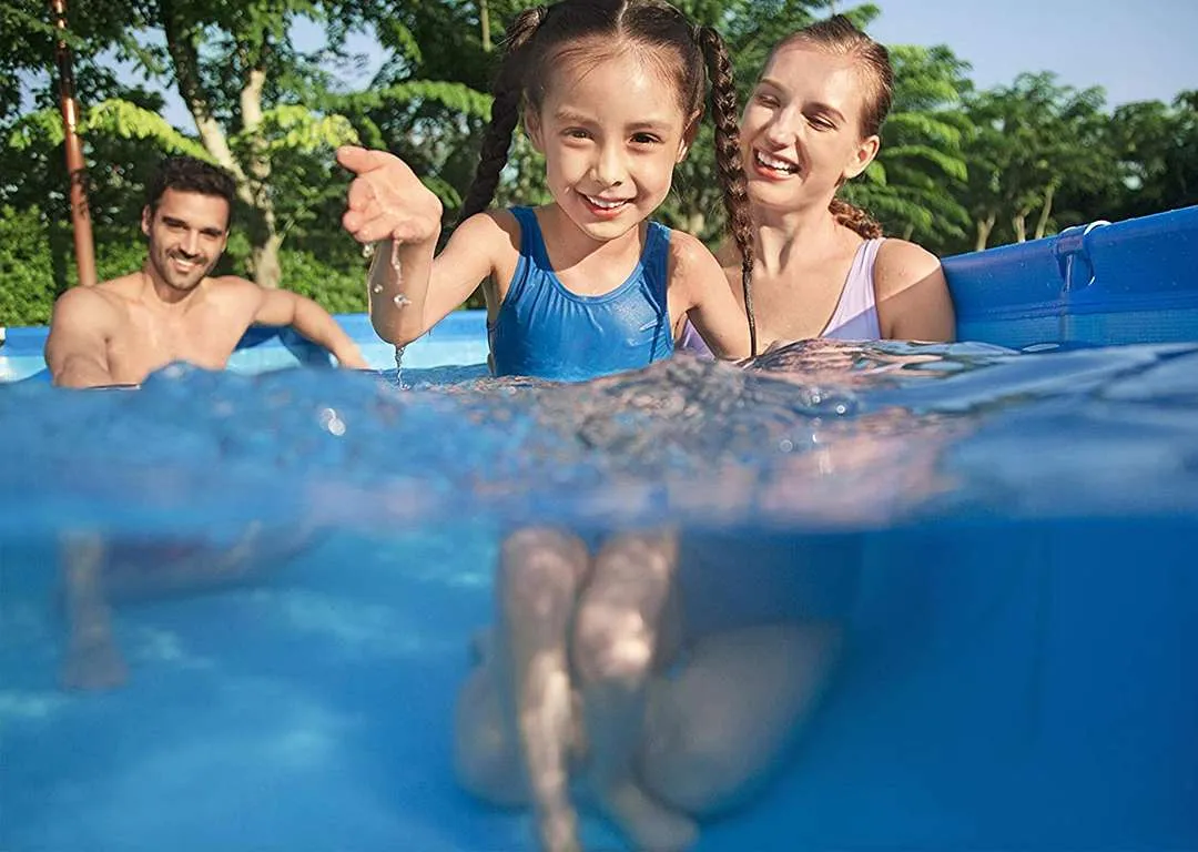 Bestway 56401 | Size 7.3 x 4.9 x 1.30 Ft | Steel Pro Rectangular Metal Frame Portable Above Ground Swimming Pool - Image 4