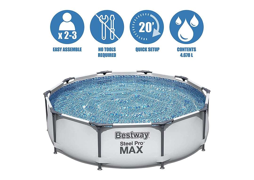 Bestway 56406 | Size 10.0 x 10.0 x 2.50 Ft | Steel Pro MAX Round Metal Frame Portable Ready-Made Swimming Pool - Image 8