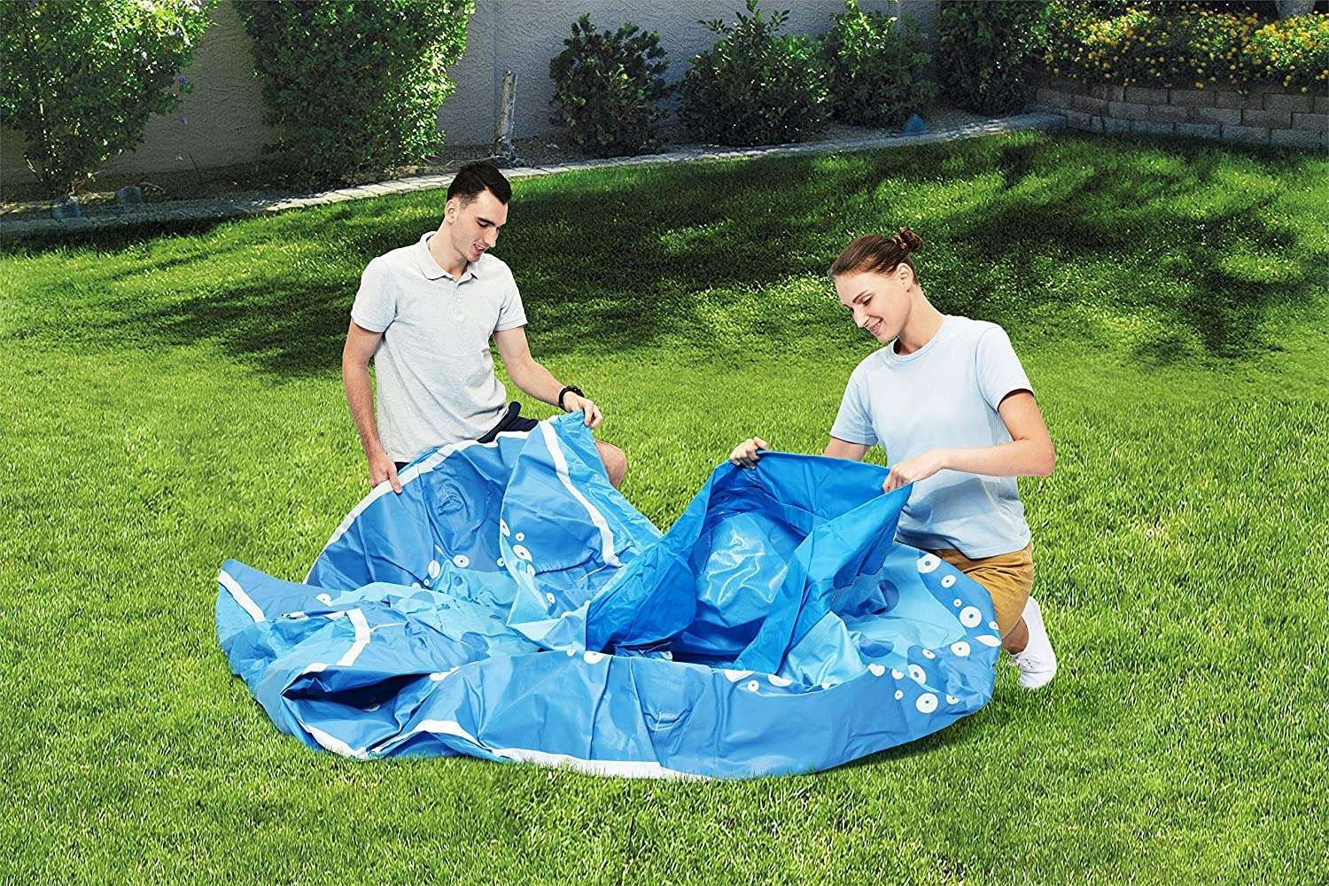 Bestway 57397 | Size 9.1 x 9.0 x 3.0 Ft | Fast Set Inflatable Round Ready-Made Above Ground Swimming Pool - Image 2