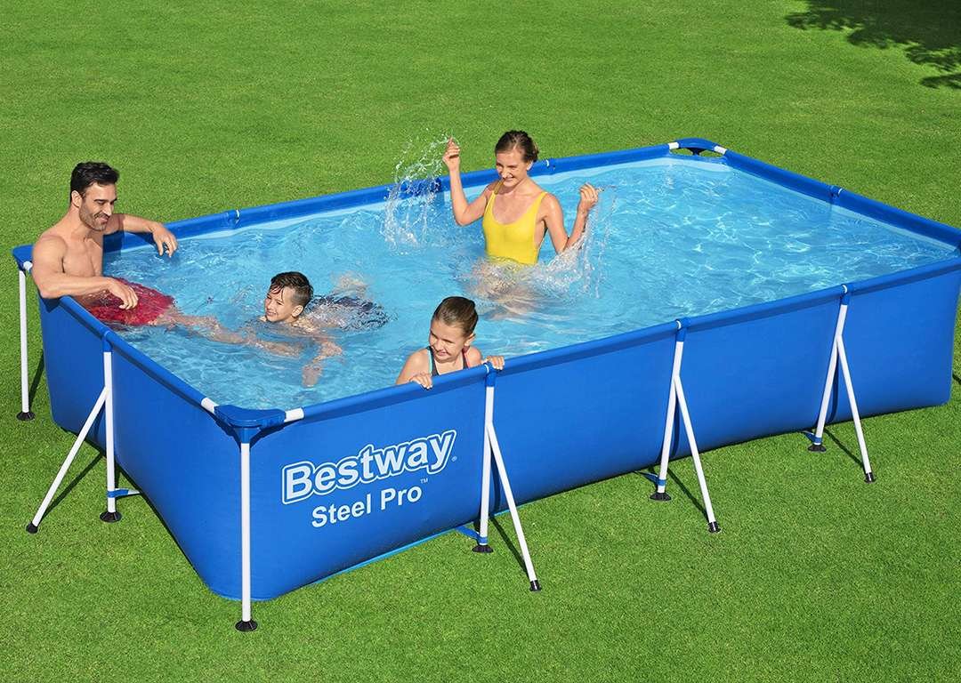 Bestway 56405 | Size 13.1 x 6.11 x 2.60 Ft | Steel Pro Rectangular Metal Frame Portable Ready-Made Swimming Pool - Image 7