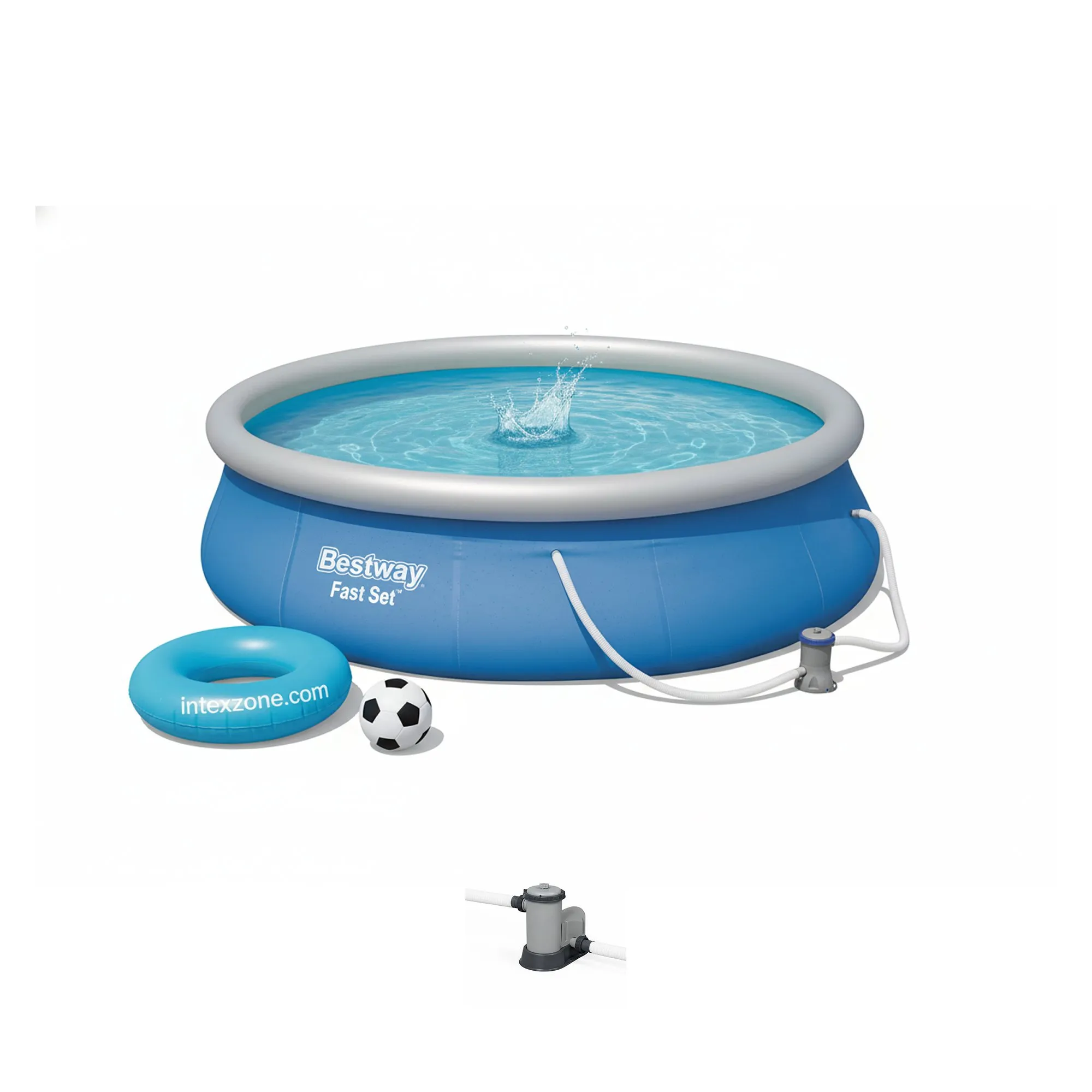 Bestway 57321 | Size 13.0 x 13.0 x 2.75 Ft | Inflatable Round Fast Set Portable Ready-Made Swimming Pool