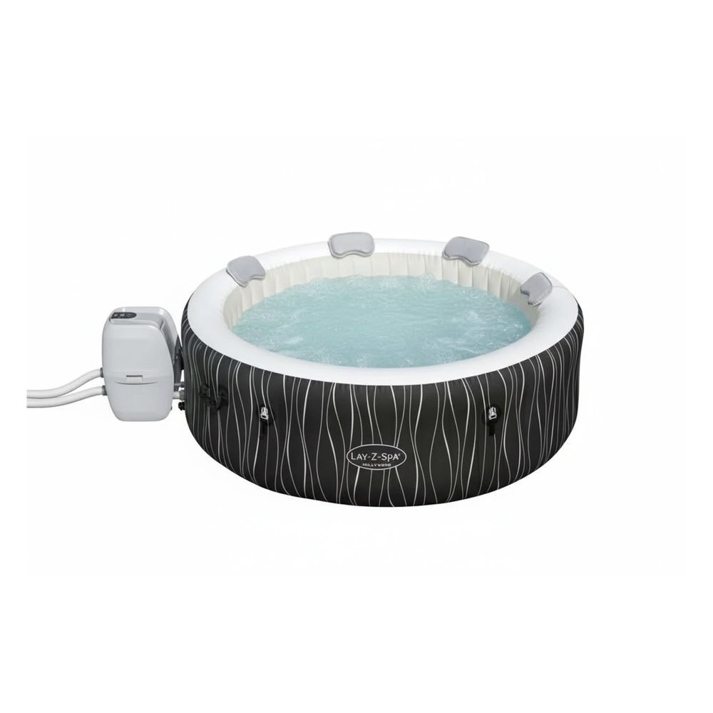 Bestway 60059 | Size 6.40 x 6.40 x 2.10 Ft | Inflatable Portable Spa Lay Z Bathtub Hollywood