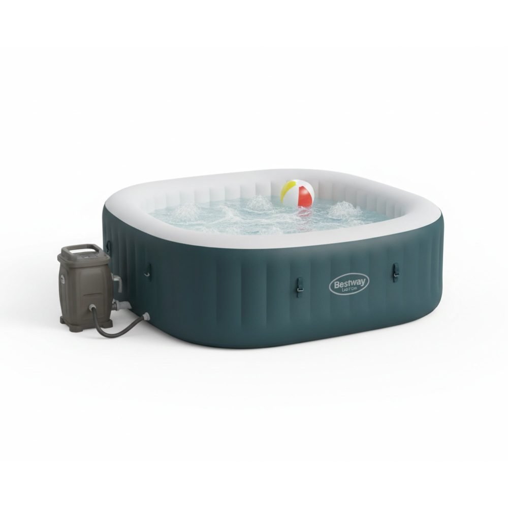 Bestway 60015 | Size 5.92 x 5.92 x 2.16 Ft | Inflatable Portable Spa Lay Z Bathtub Ibiza