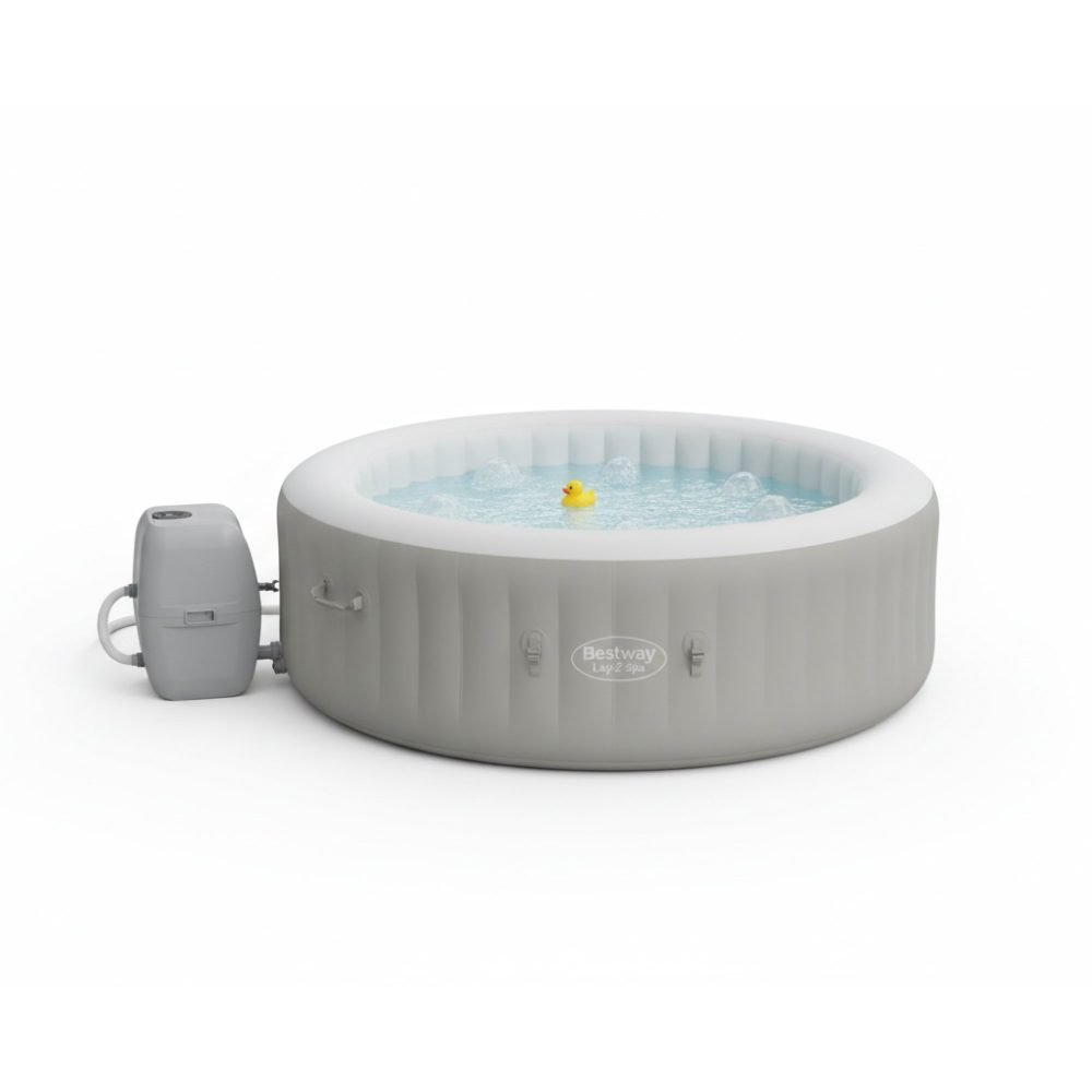 Bestway 60007 | Size 5.90 x 5.90 x 2.17 Ft | Inflatable Portable Spa Lay Z Bathtub Tahiti