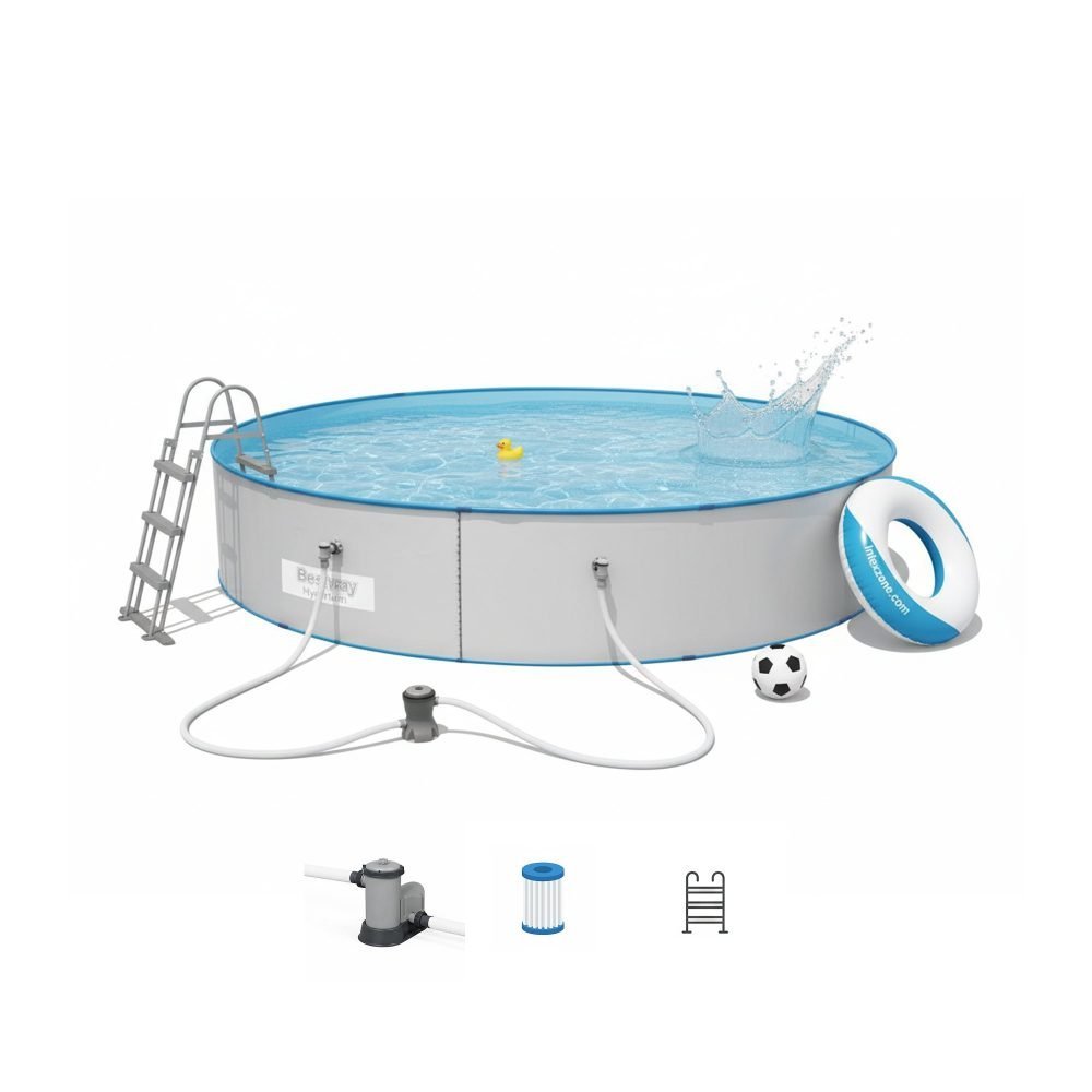 Bestway 56377 | Size 12.0 x 12.0 x 2.95 Ft | Hydrium Steel Round Metal Frame Portable Ready-Made Swimming Pool