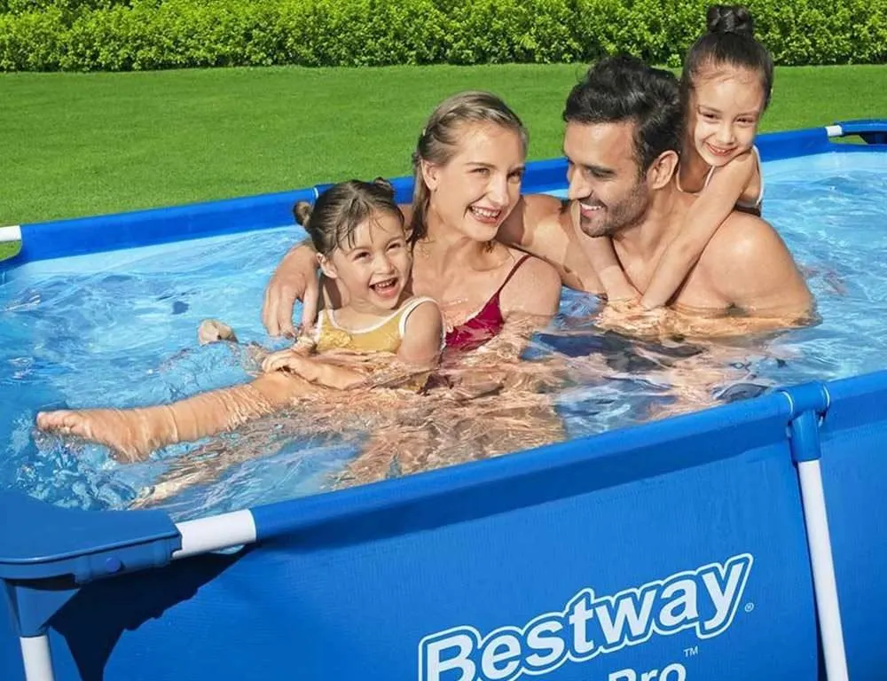 Bestway 56411 | Size 9.1 x 6.7 x 2.10 Ft | Steel Pro Rectangular Metal Frame Portable Ready-Made Swimming Pool - Image 9