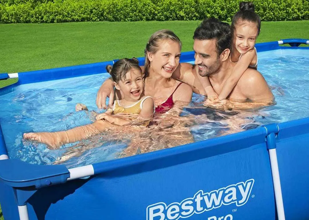 Bestway 56411 | Size 9.1 x 6.7 x 2.10 Ft | Steel Pro Rectangular Metal Frame Portable Ready-Made Swimming Pool - Image 9