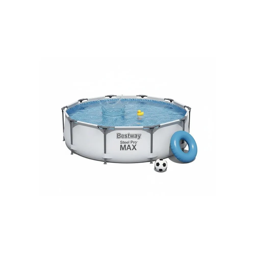 Bestway 56406 | Size 10.0 x 10.0 x 2.50 Ft | Steel Pro MAX Round Metal Frame Portable Ready-Made Swimming Pool