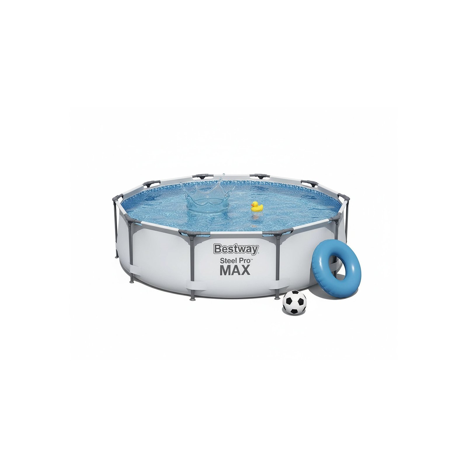 Bestway 56406 | Size 10.0 x 10.0 x 2.50 Ft | Steel Pro MAX Round Metal Frame Portable Ready-Made Swimming Pool