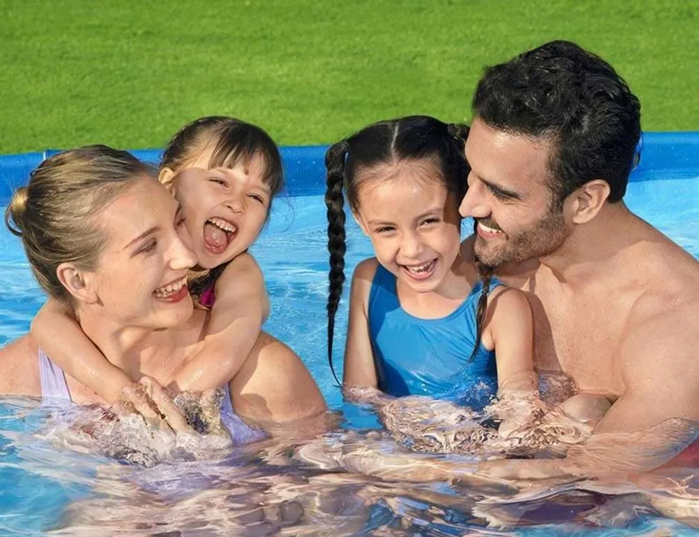 Bestway 56411 | Size 9.1 x 6.7 x 2.10 Ft | Steel Pro Rectangular Metal Frame Portable Ready-Made Swimming Pool - Image 3
