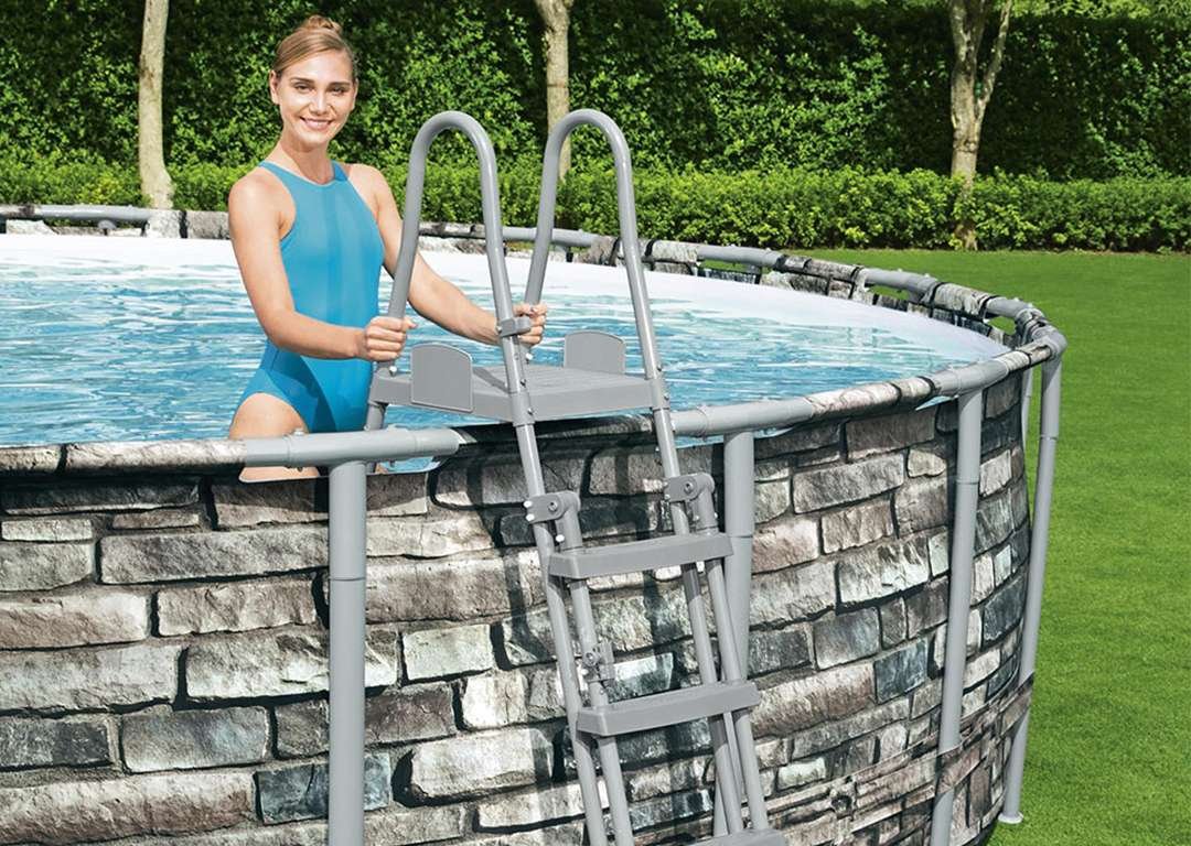 Bestway 56889 | Size 22.0 x 22.0 x 4.50 Ft | Power Steel Round Metal Frame Portable Ready-Made Swimming Pool - Image 6