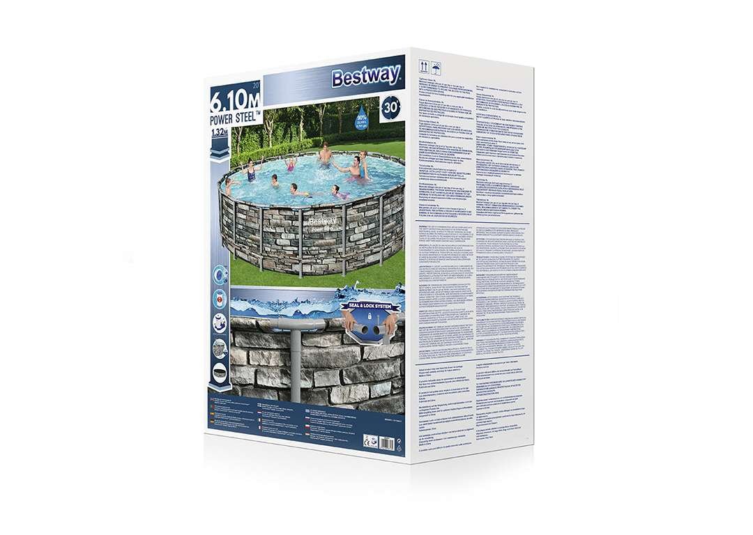 Bestway 56889 | Size 22.0 x 22.0 x 4.50 Ft | Power Steel Round Metal Frame Portable Ready-Made Swimming Pool - Image 10