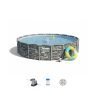 Bestway 56886 | Size 18.0 x 18.0 x 4.33 Ft | Power Steel Round Metal Frame Portable Ready-Made Swimming Pool