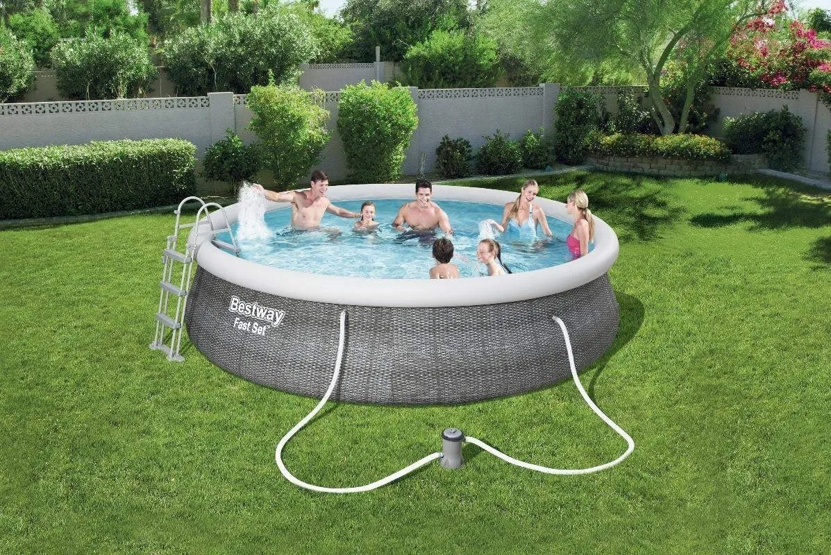 Bestway 57372 | Size 15.0 x 15.0 x 4.0 Ft | Inflatable Round Fast Set Portable Ready-Made Swimming Pool - Image 2