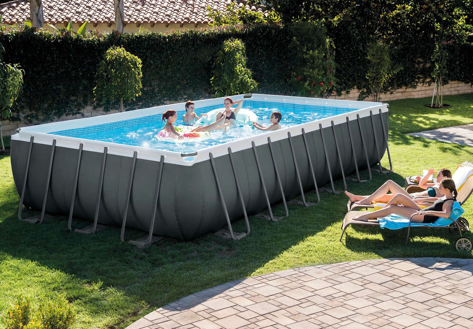 Intex 26356 | Size 18.0 x 8.98 x 4.30 Ft | Ultra XTR Frame Rectangular Metal Frame Portable Ready-Made Swimming Pool - Image 2