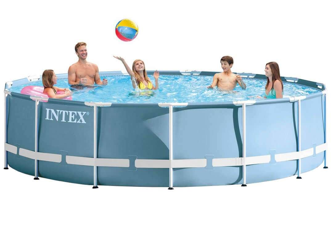 Intex 26762 | Size 24.02 x 24.02 x 4.33 Ft | Prism Frame Round Metal Frame Portable Ready-Made Swimming Pool - Image 2