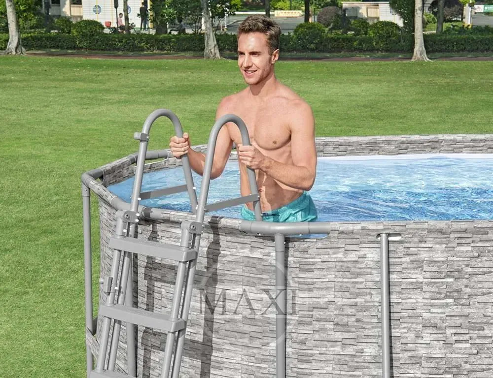 Bestway 56716 | Size 18.0 x 9.0 x 4.00 Ft | Power Steel Vista Series Oval Metal Frame Portable Ready-Made Swimming Pool - Image 6